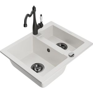 MEXEN/S MEXEN/S - Carlos granitový drez 1.5 vrátane batérie Carla, biela 6518-20-670700-70 vyobraziť