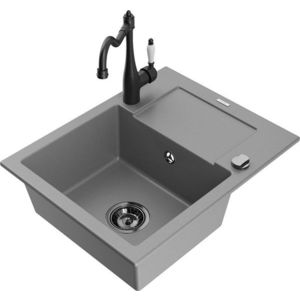 MEXEN/S MEXEN/S - Enzo granitový drez 1 s odkvapkávačom vrátane batérie Carla, šedá 6506-71-670700-70-B vyobraziť