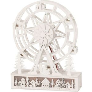 Vianočné svietiace otočné koleso Dedinka, cm, 4x LED, drevo vyobraziť