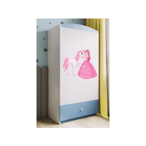 Detská skriňa Babydreams 90 cm princezná a poník modrá vyobraziť