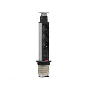 Prípojný zásuvkový stĺpik na dosku stola 3x230V + 2xUSB GL-20430SUF vyobraziť