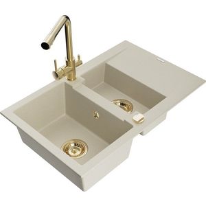 MEXEN/S MEXEN/S - Gaspar granitový drez 1.5 s odkvapkávačom vrátane batérie Duero, béžová 6507-69-671600-50 vyobraziť