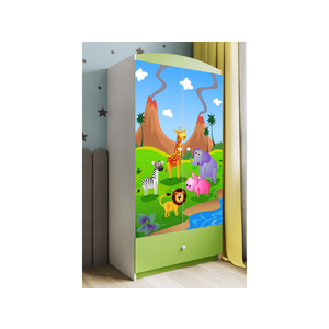 Detská skriňa Babydreams 90 cm safari zelená vyobraziť