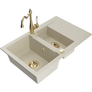 MEXEN/S MEXEN/S - Gaspar granitový drez 1.5 s odkvapkávačom vrátane batérie Carla, béžová 6507-69-670700-50 vyobraziť