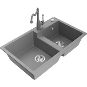 MEXEN/S MEXEN/S - Tomas granitový drez 2-bowl vrátane batérie Carla, šedá 6516-71-670700-71 vyobraziť