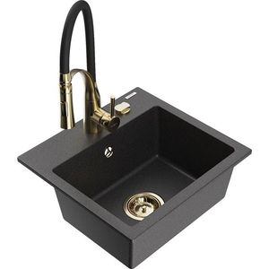 MEXEN/S MEXEN/S - Milo granitový drez 1-miska vrátane batérie Aster, čierna kropenatá 6505-76-73450-57-G vyobraziť