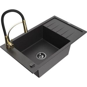 MEXEN/S MEXEN/S - Elias granitový drez 1 s odkvapkávačom vrátane batérie Aster, čierna kropenatá 6511-76-73450-57-B vyobraziť