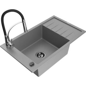 MEXEN/S MEXEN/S - Elias granitový drez 1 s odkvapkávačom vrátane batérie Aster, šedá 6511-71-73450-07-B vyobraziť