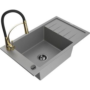 MEXEN/S MEXEN/S - Elias granitový drez 1 s odkvapkávačom vrátane batérie Aster, šedá 6511-71-73450-57-B vyobraziť