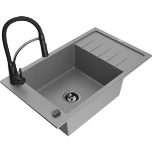 MEXEN/S MEXEN/S - Elias granitový drez 1 s odkvapkávačom vrátane batérie Aster, šedá 6511-71-73450-70-B vyobraziť