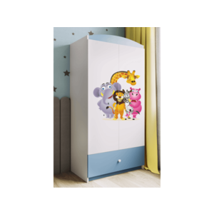 Detská skriňa Babydreams 90 cm ZOO modrá vyobraziť