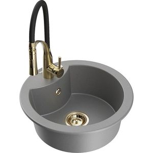 MEXEN/S MEXEN/S - Diego granitový drez 1-miska vrátane batérie Aster, šedá 6512-71-73450-57-G vyobraziť