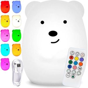 Dětská stolní LED lampa Bear bílá vyobraziť