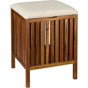 Wenko Kúpeľňová stolička z akácie so sedákom Fondi, 52 x 39 x 39 cm vyobraziť
