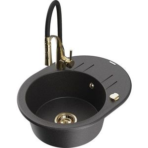 MEXEN/S MEXEN/S - Kevin granitový drez s odkvapkávačom vrátane batérie Aster, čierna kropenatá 6517-76-73450-57-G vyobraziť