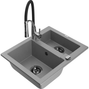 MEXEN/S MEXEN/S - Carlos granitový drez 1.5 vrátane batérie Aster, šedá 6518-71-73450-07-B vyobraziť