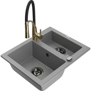 MEXEN/S MEXEN/S - Carlos granitový drez 1.5 vrátane batérie Aster, šedá 6518-71-73450-57-B vyobraziť