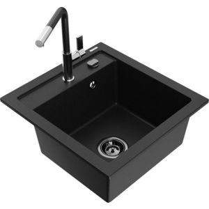 MEXEN/S MEXEN/S - Vito granitový drez 1-miska vrátane batérie Flora, čierna 6503-77-670401-07-B vyobraziť