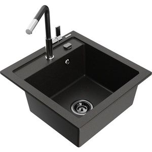 MEXEN/S MEXEN/S - Vito granitový drez 1-miska vrátane batérie Flora, čierna/zlatá metalik 6503-75-670401-07-B vyobraziť