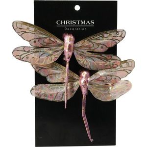 Súprava vianočných ozdôb Vážka ružová, 13, 5 cm, 2 ks vyobraziť