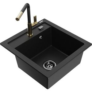 MEXEN/S MEXEN/S - Vito granitový drez 1-miska vrátane batérie Flora, čierna 6503-77-670401-57-B vyobraziť