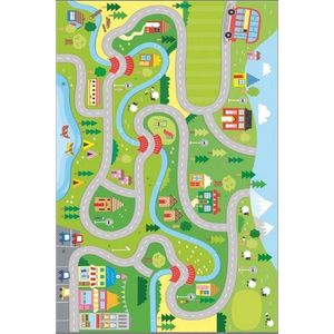 Detský koberec Mesto 180x280 cm zelený vyobraziť
