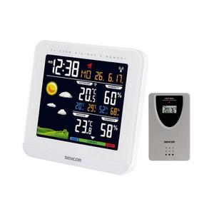Sencor - Meteostanica s farebným LCD displejom a budíkom 3xAAA + 2xAAA biela 35051787 vyobraziť