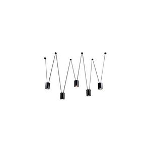 - 9023 - Luster na lanku VIWIN 5xGU10/15W/230V pavúk čierna 9023 vyobraziť
