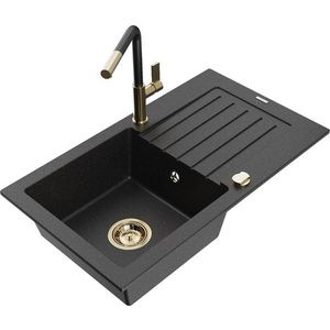 MEXEN/S MEXEN/S - Pablo granitový drez 1 s odkvapkávačom vrátane batérie Flora, čierna/strieborná metalík 6510-73-670401-57-G vyobraziť