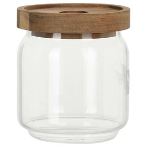 Sklenená dóza s akáciovým viečkom 400 ml, 0, 4 l vyobraziť