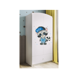 Detský šatník Babydreams 90 cm mýval biely vyobraziť