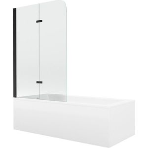 MEXEN/S - Cubik obdĺžniková vaňa 150 x 70 cm s panelom + vaňová zástena 100, transparent, čierna 550315070X9010027000 vyobraziť