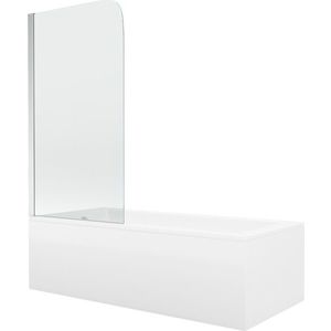 MEXEN/S - Cubik obdĺžniková vaňa 160 x 70 cm s panelom + vaňová zástena 80, transparent, chróm 550316070X9008010100 vyobraziť