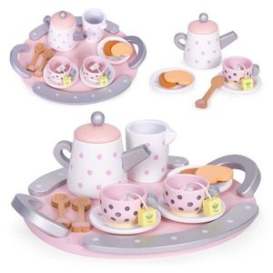 Dřevěná čajová souprava TEACUTIE růžová/fialová vyobraziť