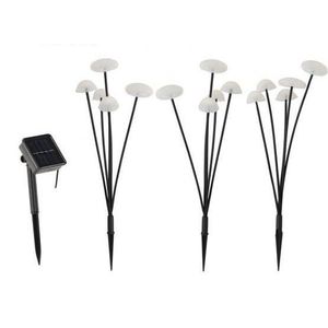 Aldotrade Solárna lampa Houbičky, sada 3 ks, v. 43cm, 15 LED, teplá biela vyobraziť