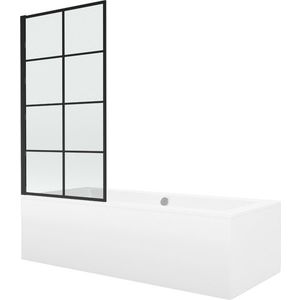 MEXEN/S - Cube obdĺžniková vaňa 170 x 80 cm s panelom + vaňová zástena 80, čierna vzor fix 550517080X9308007077 vyobraziť