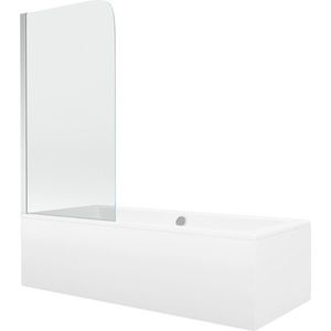 MEXEN/S - Cube obdĺžniková vaňa 180 x 80 cm s panelom + vaňová zástena 70, transparent, chróm 550518080X9007010100 vyobraziť