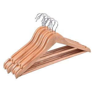 Drevené ramienka RONDO 10 kusov – svetlohnedé vyobraziť