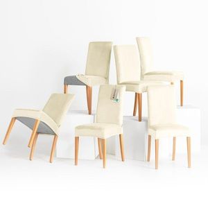 Restilo Napínací poťah na stoličku Sento krémová, 48 x 48 x 58 + 10 cm, sada 6 ks vyobraziť