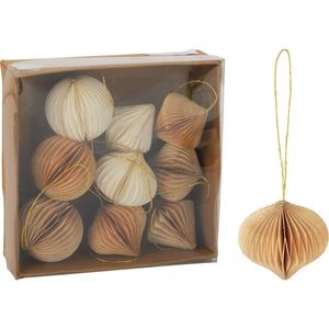 Súprava 9 ks vianočných ozdôb Ornaments, zlato-béžová, 6 cm, honeycomb vyobraziť