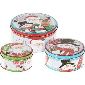 Súprava 3 vianočných plechových dóz Santa's Friends vyobraziť