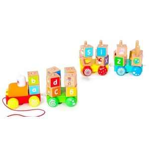 Drevený vláčik s kockami Ecotoys - 26 ks vyobraziť