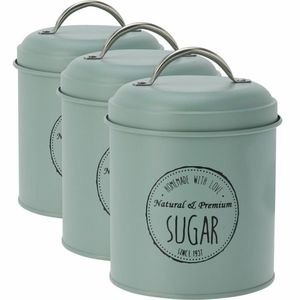 Excellent Houseware Súprava plechových dóz na potraviny 11 x 16 cm, 3 ks, zelená, S vyobraziť