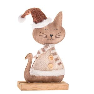 Vianočná mačka z umelej kože 19 cm vyobraziť