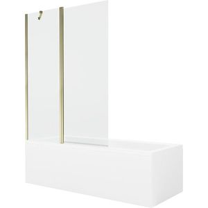 MEXEN/S - Cubik obdĺžniková vaňa 160 x 70 cm s panelom + vaňová zástena 120, transparent, zlatá 550316070X9412115000 vyobraziť