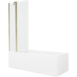 MEXEN/S - Cubik obdĺžniková vaňa 170 x 70 cm s panelom + vaňová zástena 80, transparent, zlatá 550317070X9408115000 vyobraziť