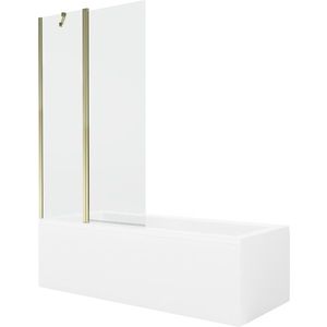 MEXEN/S - Cubik obdĺžniková vaňa 170 x 70 cm s panelom + vaňová zástena 100, transparent, zlatá 550317070X9410115000 vyobraziť