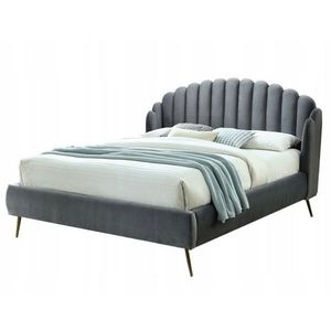 Dvoulůžková čalouněná postel Calabria Velvet 160x200 šedá vyobraziť