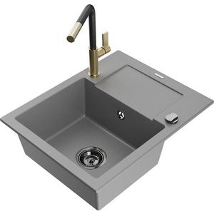 MEXEN/S MEXEN/S - Enzo granitový drez 1-miska s odkvapkávačom vrátane batérie Flora, šedá 6506-71-670401-57-B vyobraziť