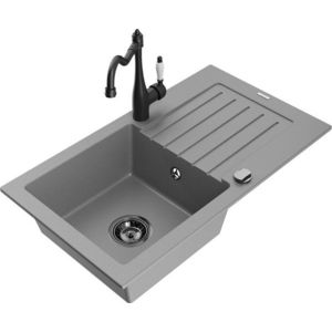 MEXEN/S MEXEN/S - Pablo granitový drez 1-miska s odkvapkávačom vrátane batérie Carla, šedá 6510-71-670700-70-B vyobraziť